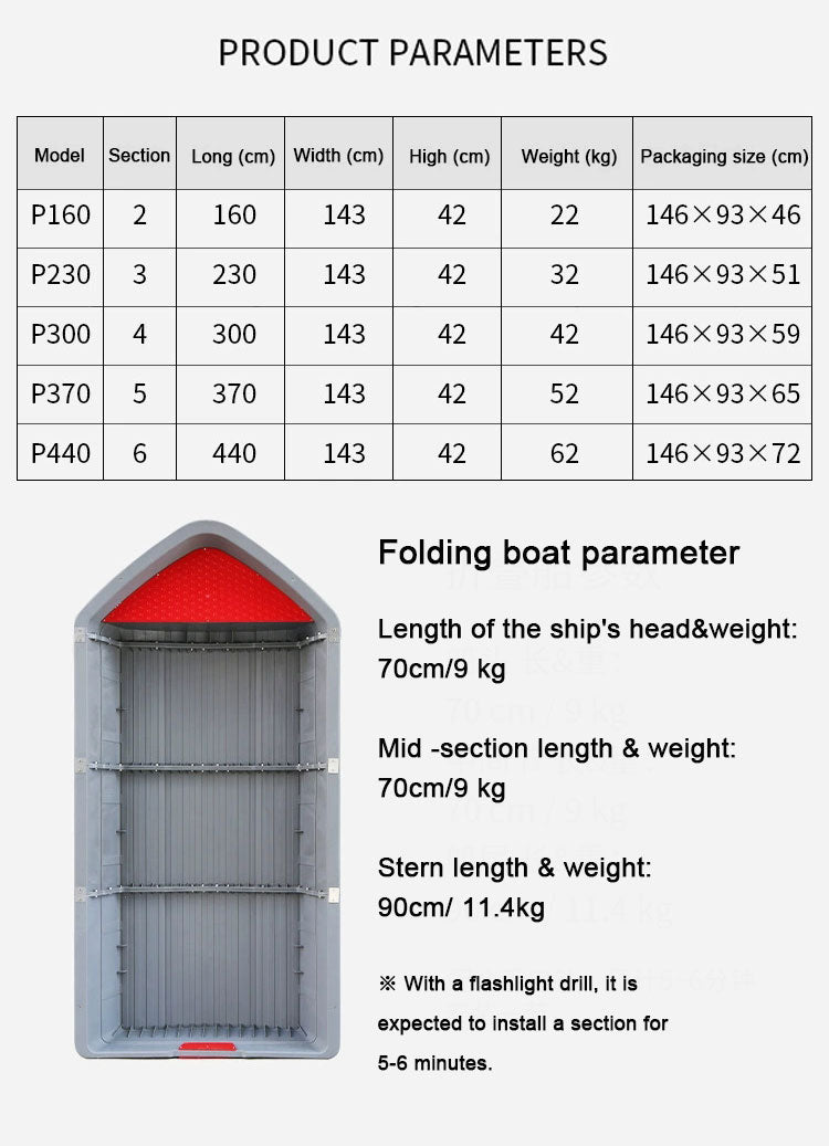 Bateau de pêche pliant